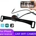 Wireless Backup Camera 1080P, 2.4GHz WiFi No Monitor Needed, License Plate Reverse Camera, 170° Wide Angle Night Vision IP68 Waterproof, Front Rear View for iPhone Android, Car SUV Van Pickup