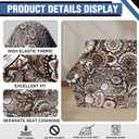 Stretch Couch Covers for 3 Cushion Couch,4-Piece Floral Sofa Covers Couch Slipcovers with Elastic Bottom,Furniture Protector for Living Room with Kids and Pets(Sofa Covers) (A-round Flower+brown Texture)