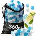 360 Pack Reusable Ice Cubes Refreezable Plastic Ice Cubes Without Diluting Reusable Ice Cubes for Drinks Large Pack Ice Cube Frozen BPA Free for Party Bars Ice Bath Camping