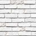 Tomete White Brick Peel and Stick Wallpaper Gray Faux 3D Brick Contact Paper for Walls Self Adhesive Removable Backsplash for Kitchen Bathroom, Vintage Stick on Wallpaper, 197 L *17.3 W, Waterproof