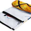 Outdoor Picnic Blanket,Portable Sandproof Waterproof Picnic Mat,Painted Basketball Printed Camping Beach Mat for Sand and Wet Grass Hiking (Painted Basketball S) (S)