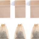 400 Pack Disposable Drawstring Tea Filter Bags Safe & Natural Unbleached Paper Tea Infuser Drawstring Empty Bag for Loose Leaf Tea (8 x 10cm, Natual Color)