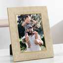 Kimdio 6x8 Picture Frames Resin Table Frame Rustic Photo Frame with High Definition Glass for Wall or Tabletop Display - Gold+White