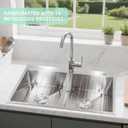 PHS 33 Inch Drop In Double Bowl Kitchen Sink 50/50-16 Gauge Stainless Steel Overmount Kitchen Sink 33x22 with Accessories, 9 Inch Deep Sinks with Brushed Finish