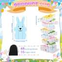 Thenshop Easter Wooden Blocks Stacking Game Tumbling Tower and Balance Games Bunny Table Decorations Wooden Stacking Game Indoor and Outdoor Play Bunny Stack Ideal Decor for Family Gathering