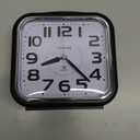 5.5" Large Analog Alarm Clock Silent Non Ticking, Gentle Wake, Beep Sounds, Increasing Volume, Battery Operated Snooze and Manual Light, Easy Set, Black (Best for Elder)