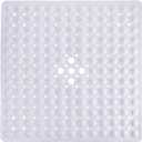 Yimobra Shower Stall Mat Non Slip, 21x21 Inch, Soft Square Bath Mat for Shower with Suction Cups and Drain Holes, Stall Floor Mats for Bathroom, Machine Washable, Bathroom Accessories, White