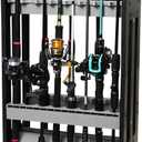 Fishing Rod Holder,Fishing Pole Holders for Garage,Rod Holder for 16 Rod and Reel Combos,Vertical Fishing Rod Rack Floor Storage,Fishing Gifts for Men (Gray)