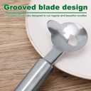 3 x 2pcs Manual Cactus Peeler Spoon, Stainless Steel Spoon Shape Cutter with Long Handle Multi-Function Cactus Cutting Tool for Carrot Potato Vegetables