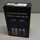 XinXu Gravity Electric Pepper and Salt Grinder Set, Adjustable Coarseness, Battery Powered with LED Light, One Hand Automatic Operation, Black -2 Pack