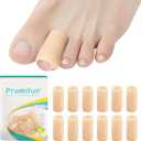 Silicone Toe Protectors  12 Pack Silicone Toe Sleeve for Hammer Toes, Corns, Calluses, Blisters  Soft Gel Toe Tube Pads for Pain Relief(Beige)