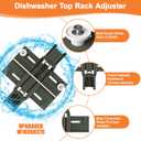 UPGRADED W10350375 Top Rack Adjuster For Whirlpool Dishwasher Top Rack Parts W10712395 WDT970SAHZ0 WDT750SAHZ0 WDT730PAHZ0 Upper Rack Parts, Kenmore Dishwasher Parts, With Dishwasher Adjuster Housing