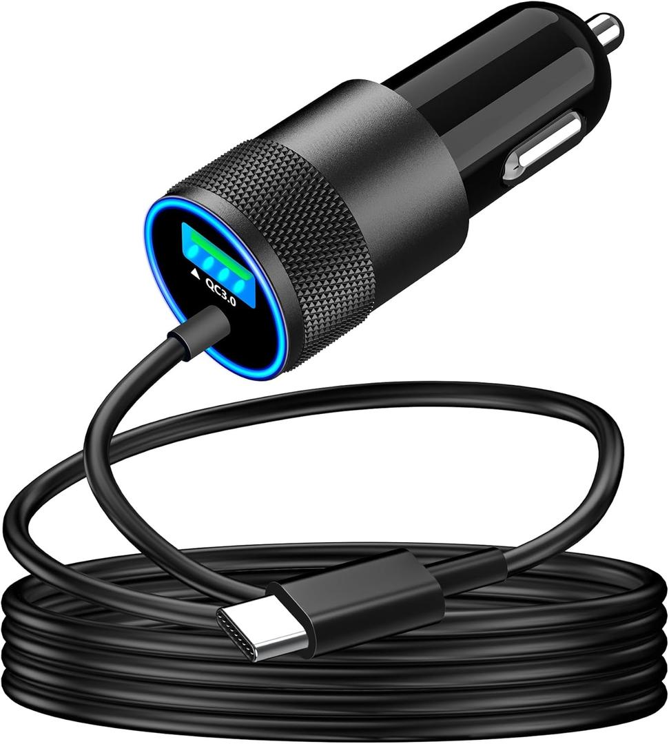 [Apple MFi Certified] iPhone 16 Car Charger Fast Charging, Braveridge 75W USB-C PD&QC Car Power Cigarette Lighter USB Charger with 6FT Type-C Cable for iPhone 16 Pro/16 Plus/16 Pro Max/15/15 Pro/iPad