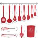 Pranski Kitchen Utensils Set-12 Pieces Silicone Cooking Utensils Set (Dishwasher Safe) 392F Heat Resistant Spatula Set, Nonstick Cookware
