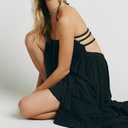 R.Vivimos Womens Summer Boho Sexy Backless Long Dresses (Black, L)