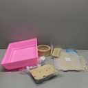 Cycodo 8 in 1 Acrylic Hamster Cage,2-Tier Dwarf Hamster Cage with Wooden Wheel & Hideout,Small Hamster Habitat with Accessories,Clear Pet Mice House (Pink,14" L*10" W*11" H)