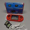 16 Bit Handheld Game for Kids, 3.0'' Large Screen Retro Gaming Player, Preloaded 200 HD Retro Kids Games with 2 Cartridges for Birthday Gift, Video Games for Boys & Girls Aged 412(Red)