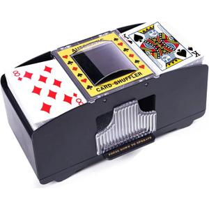 Automatic Card Shuffler, Battery Operated Card Dealer Machine, Electric Casino Card Shuffler for UNO, Blackjack, Texas Hold'em, Home Card Games (1-2 Deck)