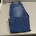 Sidefeel Women's Wide Leg Jeans High Waisted Stretchy Capri Pants (12, Blue)