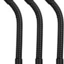 PATIKIL 6" Gooseneck, 3Pcs 1/4"-20 Male to Male Thread Metal Universal Hose Flexible Arm Gooseneck Tube Extension Holder for Action Camera, Phone, Microphone, Black