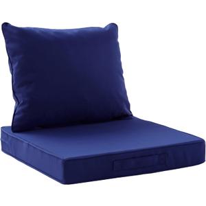 Codi Outdoor Chair Cushions for Patio Furniture 22x22, Waterproof Deep Seat Cushion Replacement for Outside Chairs, Couch, Sofa, Washable Removable Cover with Handle & Adjustable Straps, Navy Blue