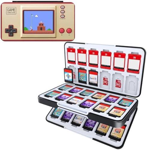 HEIYING Game Card Case for Nintendo Switch & Switch OLED,Customized Pattern Portable Memory Storage Games Holder with 48 Game Card Slots and 24 Micro SD Cards Slots
