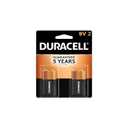 Duracell Coppertop 9V Battery, 2 Count (Pack of 1), Long-lasting All-Purpose Alkaline 9V Batteries for Household and Office Devices
