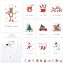 2 x Christmas Cards With Envelopes & Matching Stickers, 20 Pack, 10 Personalized Designs, 4" X 6",Funny Boxed Christmas Greeting Cards,Happy Holiday Xmas Card