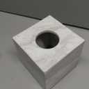 Natural Marble Tissue Box Cover, Carrara White Tissue Organizer 6 x 6 x 5.7 inch, Heavy Stone Decorative Box, Square Tissue Box Holder for Home Decor, Kitchen, Bathroom, Bedroom