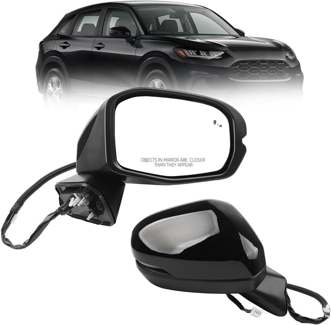76208-3W0-A43 Right Passenger Side Door Mirror Assembly Compatible With 2023-2025 Honda HR-V (EX-L/EX-L NAVI/SPORT) 8 Pins Blind Spot Turn Signal Light Heated
