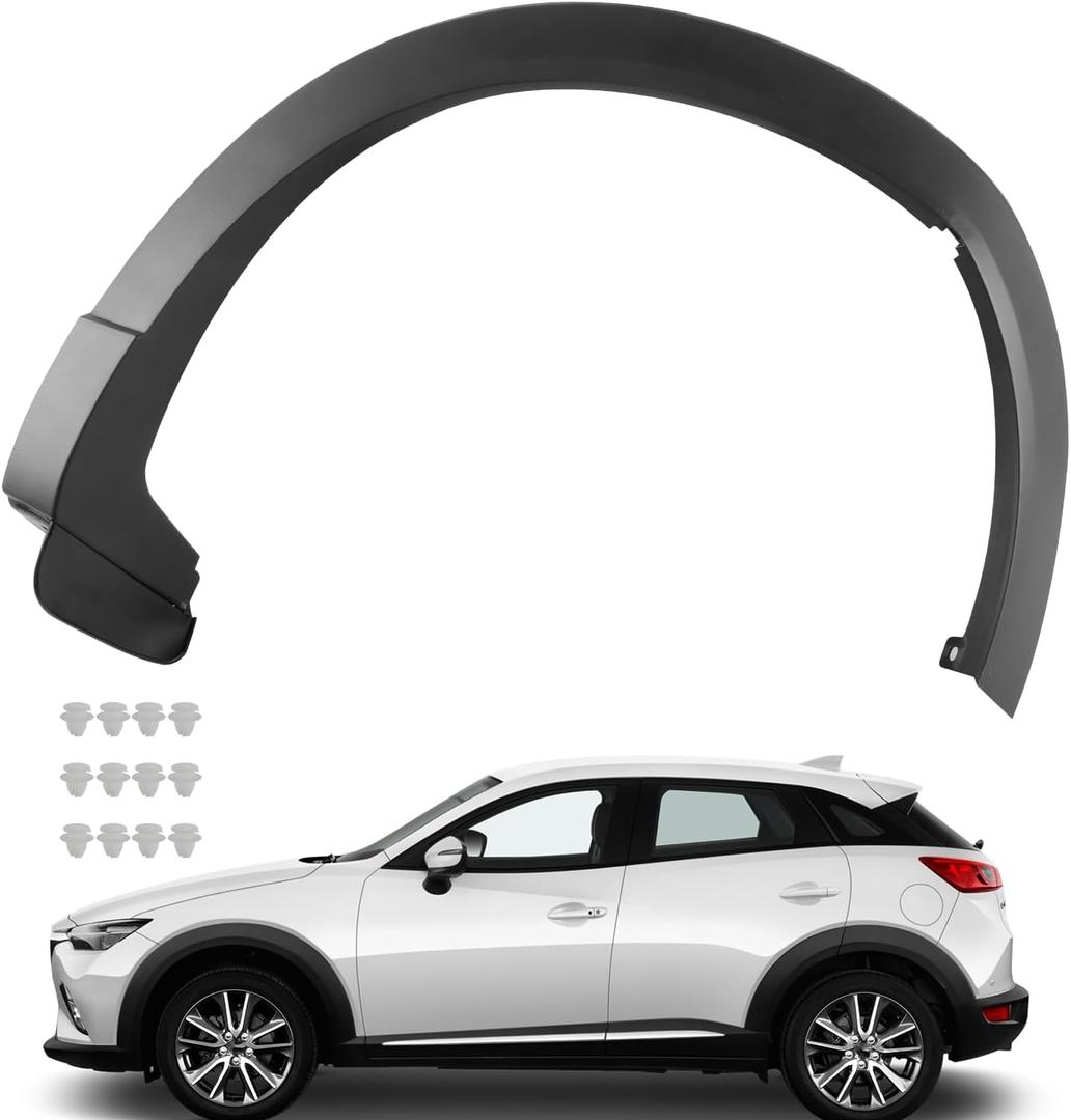 Rear Left Driver Side Fender Flares Wheel Opening Molding Trim Compatible with Mazda CX-9 2016-2023#OEM TK48-51-W60H, TK4851W60H, TK48-51-W60F, TK4851W60F Rear Right Wheel Arch Molding