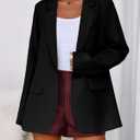 BTFBM Blazers for Women 2026 Spring Business Casual Clothes Open Front Oversized Winter Coats Work Office Suit Jackets (Black) US 14