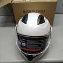 Adult Modular Motorcycle Helmets, DOT Approved Flip up Dual Visor Full Face Helmet for Men Women Moto ATV UTV Snowmobile ADV Four Wheeler Street Bike with Gloves & Mask (White, XL)