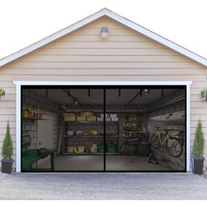 Double Garage Screen Door 16x7FT - for 2 Car Garage Door Screen Fiberglass Garage Screen Cover Kit38 High Energy Magnets&Weighted Bottom Stronger 2240g (16.3 * 7.15FT)