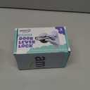 Door Lever Lock (2 Pack)  Prevents Toddlers from Opening Doors  Easy One-Hand Operation for Adults  Durable ABS with 3M Adhesive Backing  No Tools Needed for Install (White)