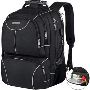 VECKUSON Lunch Bag Backpack, Insulated Cooler Lunch Box Backpack, Extra Large Travel Laptop Backpack TSA Friendly RFID Computer College bag with USB Port for Women Men Fits 17.3 Inch Laptop