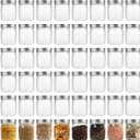 novelinks Plastic Jars With Lids 48Pcs 8 oz Plastic Mason Jars Food Storage for Milkshakes Juice Nuts Cupcakes (Silver)