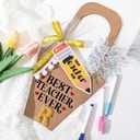 Gilprop 100 Packs Kraft Paper Flowers Gift Bags with Handle Flowers Bouquet Holder for Wedding, Valentines Day Decoration, Florist Shop (Small,Brown)
