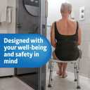 Medline Shower Chair for Inside Shower, Heavy Duty, 350 lb Capacity, Adjustable Height, Non-Slip Seat with Padded Armrests & Back, White