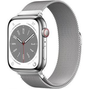 Original Stainless Steel Milanese Loop Compatible with Apple Watch Band 38mm 40mm 41mm 42mm, Magnetic Clasp Band for iWatch Series 11 10, Women & Men (Silver)