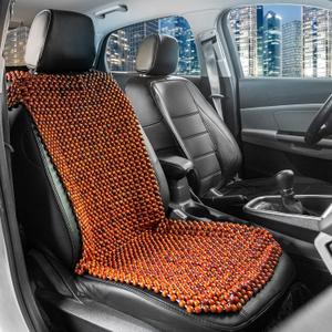 Natural Wood Beaded seat Covers,Cool Refreshing Back Massaging Comfort Cushion Mat,Summer Back Support Massage Breathable,Universal for Auto Car Truck