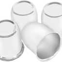 4PCS 2.8inch Trailer Wheel Center Caps Fit 2.8" Center Bore for Truck SUV RV Wheels Rims Trailer Carbon Steel Push Through Hub Covers Chrome Silver