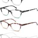 Reading Glasses Women Ladies Readers +5.00 Stylish Women's Magnifying Cheaters Glasses 4 Pack Lightweight Comfortable Fit