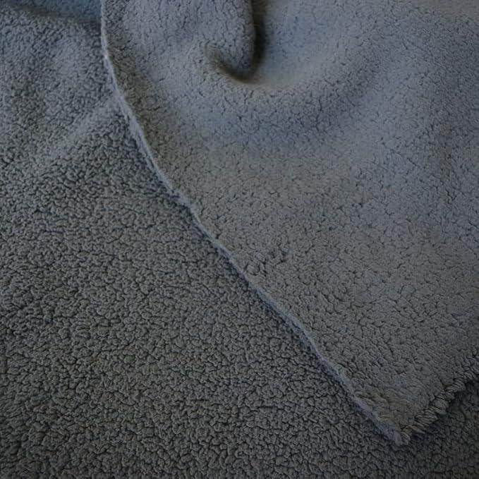 IKIID Double-sided Sherpa Faux Fake Animal Fur Fabric Long Pile For Home Decor Upholstery Dressmaking Plush Sewing Quilting Apparel Crafts Decor(Color:39 black gray)