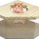 kathson Hamster Sand Bath Box Transparent Acrylic Small Animals Shower Bathtub Syrian Hamster Digging Sand Container Cage Accessories for Lemmings Gerbil Mice (Small Pentagon)