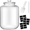 Yaomiao 6 Gallon Glass Jar with Lid Large Cookie Jar Big Opening Airtight Food Storage Canister Canning Pot for Flour Sugar Dog Treat Pasta Candy Glass Containers with Lids for Kitchen