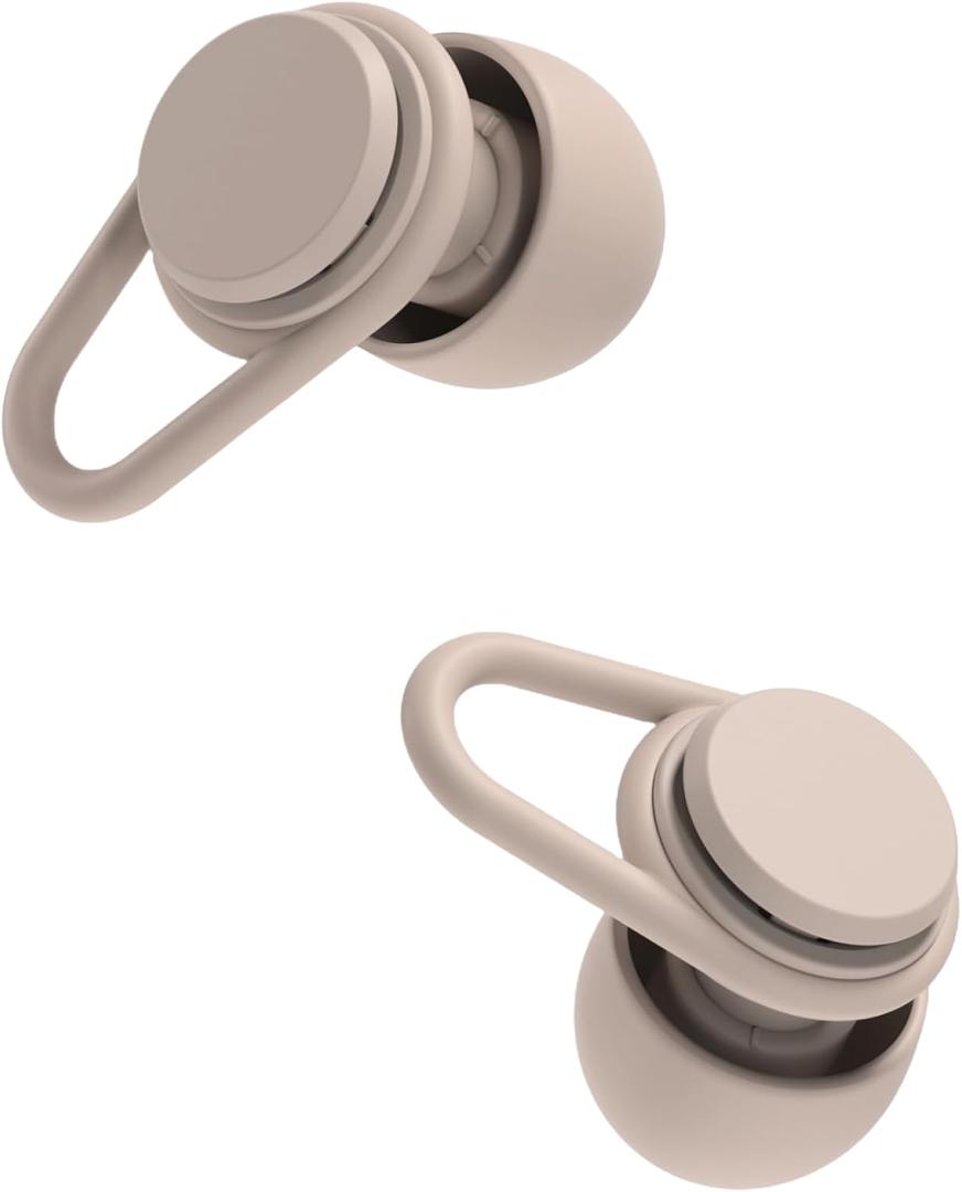Hears One Ear Plugs for Noise Reduction - Patented Reusable Concert Earplugs, 20dB SNR Sound Reduction, Hypoallergenic for Musicians, Motorcycle and Sleeping with 4 tip Sizes - Sienna Dust