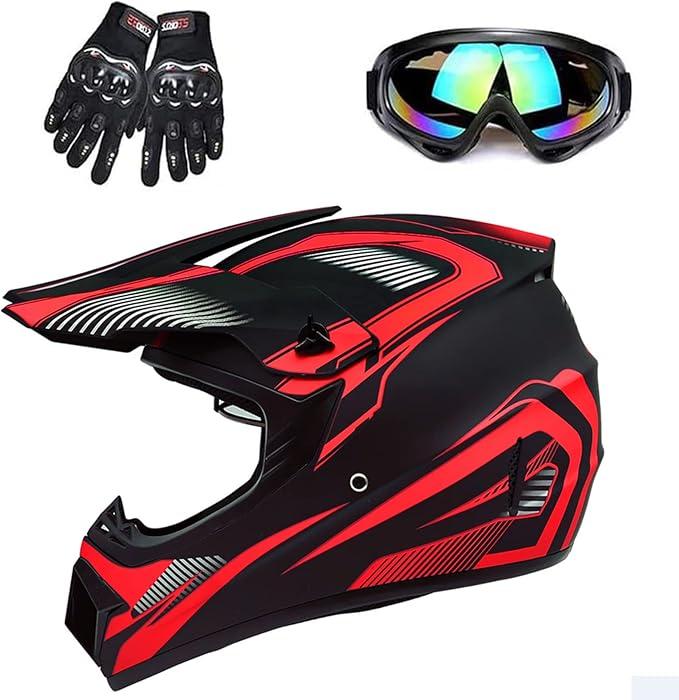 Adult 4 Wheeler Helmet, Motocross Helmet DOT/FMVSS-218 Certification Comfortable and Breathable Full Helmets for Locomotives Used in All Seasons (Large)