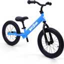 Bicystar 14 Inch Balance Bike for Kids 3-6 Year Old, No Pedals, Air Rubber Tires, Adjustable Height, Pedalless Bicycle for Boys, Girls, Blue