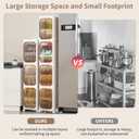 5 Tier Slim Bathroom Storage Cabinet, Foldable and Movable, Beige
